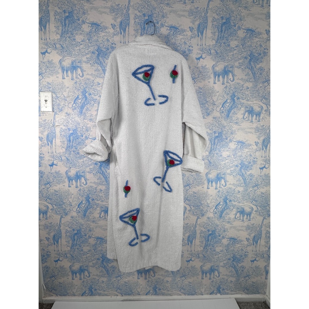 Authentic Canyon Group Damze Martini Glass Chenille Robe XL FLAW - Read desc - Picture 2 of 12